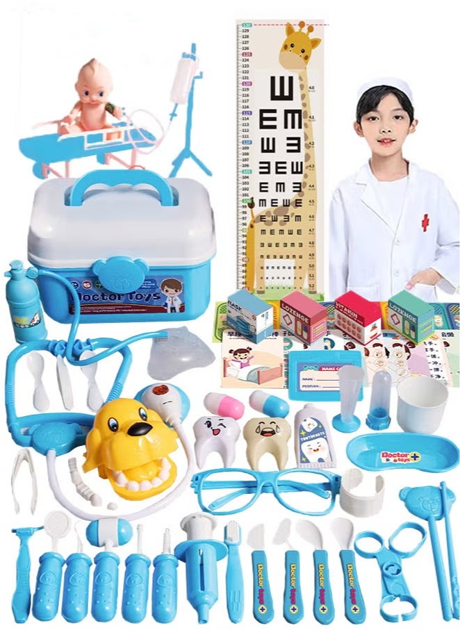Charming 65 Pieces Kids Doctor Kit Pretend Play Toys with Working Stethoscope and Coat Carry Case,Medical Role Play Educational Toy,Doctor Playset for Boys Girls Ages 3+  - Image 1