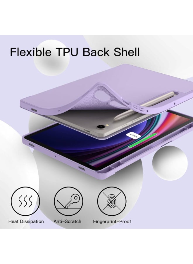 ميجوفاست غطاء ذكي بحامل صلب لجهاز Samsung Galaxy Tab S10 FE+ S10 FE Plus 2025 مقاس 13.1 بوصة، مع خاصية السكون والاستيقاظ التلقائي، وحامل قلم رصاص لجهاز Galaxy Tab S10FE+، باللون الأرجواني الفاتح - Image 3