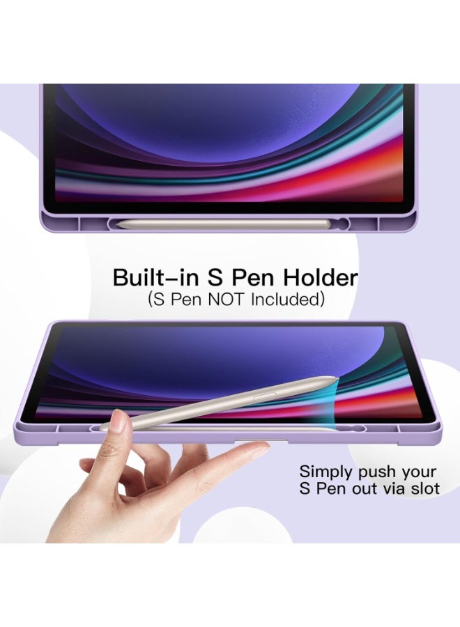 ميجوفاست غطاء ذكي بحامل صلب لجهاز Samsung Galaxy Tab S10 FE+ S10 FE Plus 2025 مقاس 13.1 بوصة، مع خاصية السكون والاستيقاظ التلقائي، وحامل قلم رصاص لجهاز Galaxy Tab S10FE+، باللون الأرجواني الفاتح - Image 4