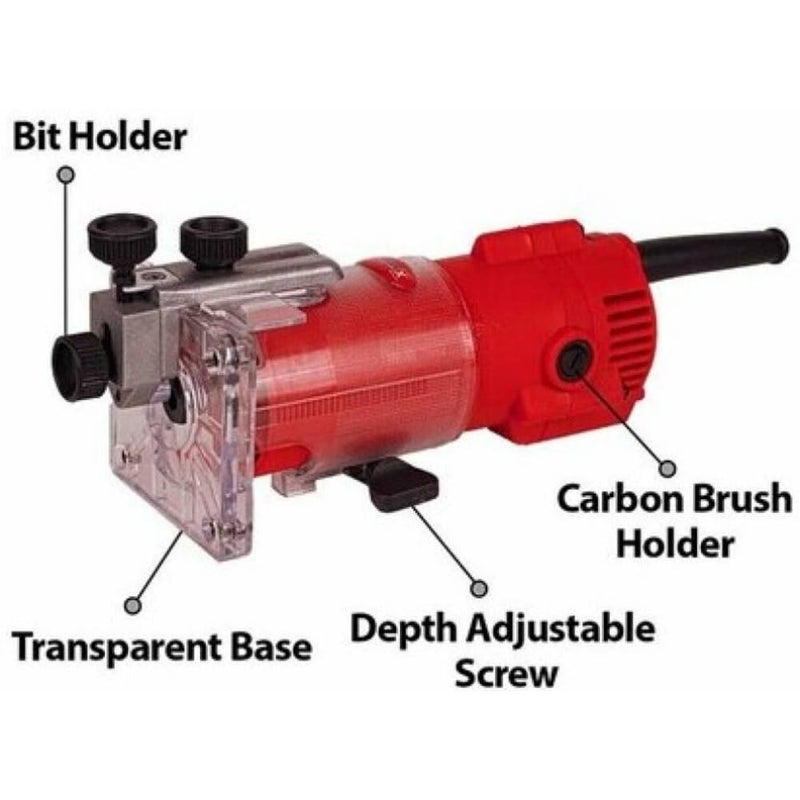 TOOLBUX TOOLBUX PROFESSIONAL LFT1310 Electric Wood Trimmer 6mm HighSpeed Rotary Tool with 350W Motor 30000 RPM 6mm Collet Capacity Ideal for Woodworking Shaping and Carving 3Month Warranty - Image 2