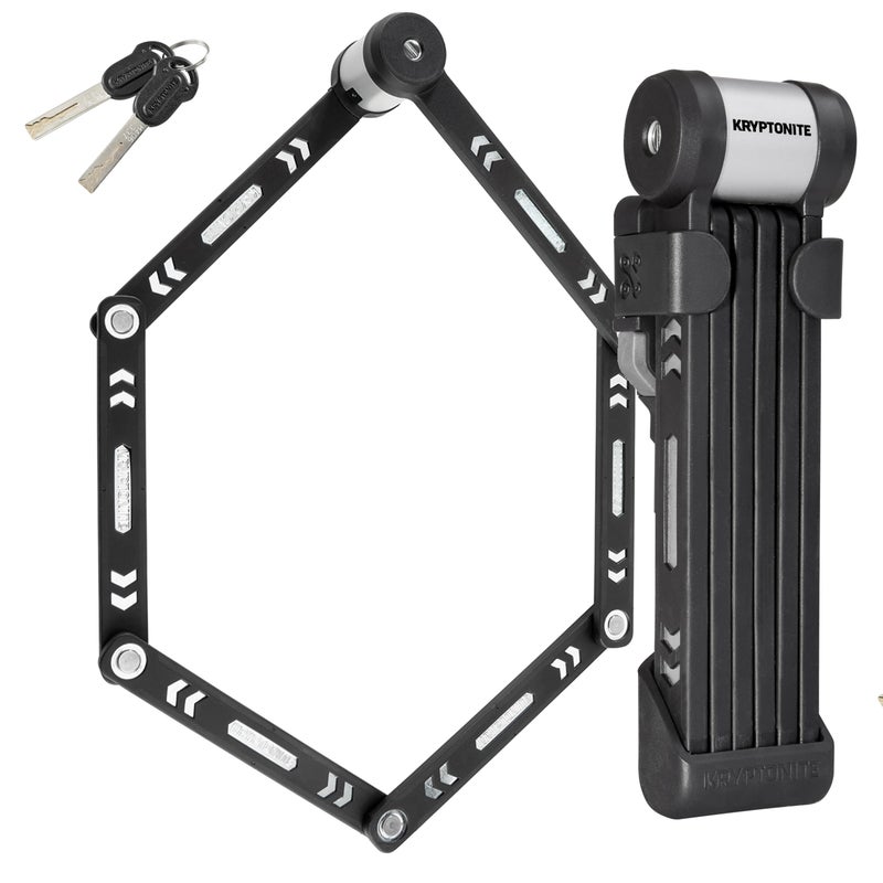 Kryptonite Kryptolok 610 S Folding Bike Lock Compact Lightweight High Security AntiTheft Foldable Bicycle Lock with 2 Keys and Mount for EBikes Scooter Road Mountain Bikes 100cm 39 inBlack