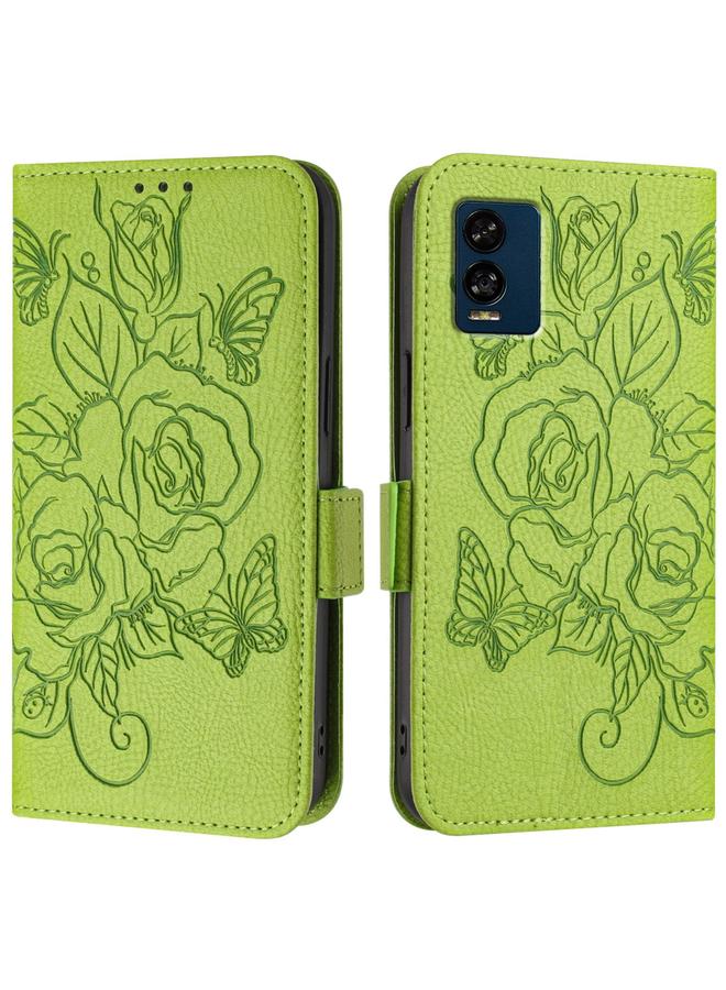 S-TOP Case For BLU View Speed 5G B1550VL Embossed Rose RFID Anti-theft Leather Phone Case - Image 2