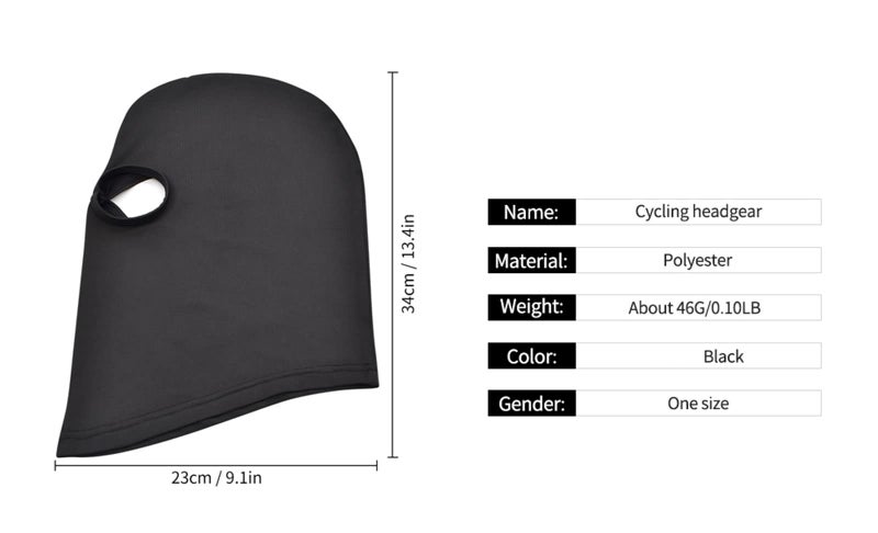 WYSUMMER 3 Hole Full Face Mask, Women Men Thin Balaclava Face Mask for Motorcycle Bike Hunting Cycling Cap Ski (Black) - Image 2