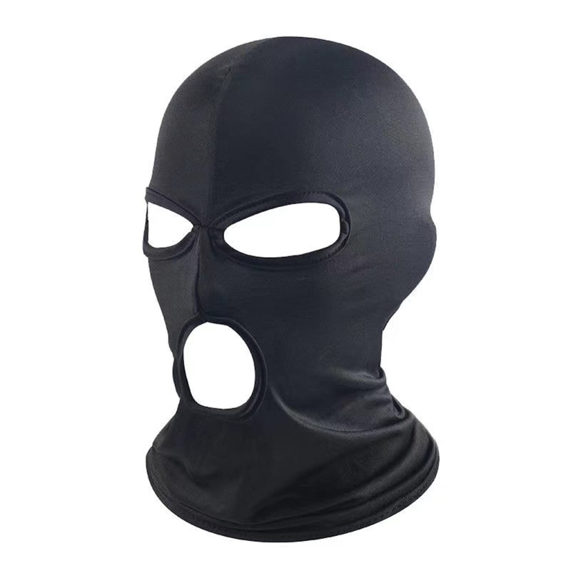 WYSUMMER 3 Hole Full Face Mask, Women Men Thin Balaclava Face Mask for Motorcycle Bike Hunting Cycling Cap Ski (Black) - Image 1