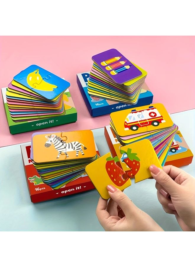 16 قطعة لعبة لغز تعليمية بموضوع وسائل النقل هدية تعليمية ممتعة للصغار - Image 2