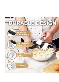 Zulay Kitchen Zulay Kitchen Dough Blender Top Professional - Stainless Steel Pastry Cutter, Heavy Duty Dough Cutter With Blades, Pastry Blender And Butter Cutter - Pastry Cutter For Baking (Black)  - Image 2