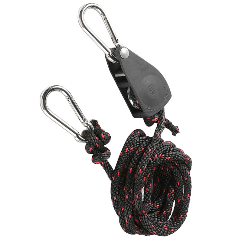 Single Pulley Block Stainless Steel Adjustable Pulley Roller Wheel with 2 Strong Buckles and Long Rope for Lamp Lifting 2m / 6.6ft 1 Seater - Image 4