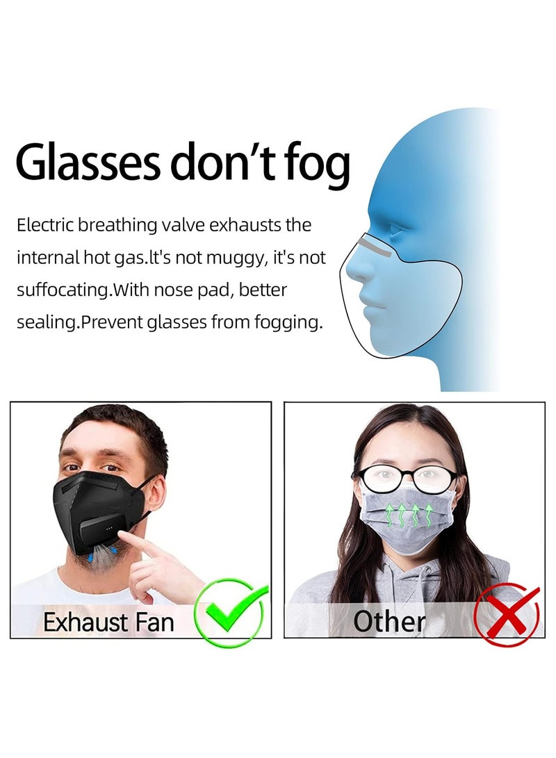 Electric Exhaust KN95 Mask with Charging Fan with 10 replaceable Mask - Dust Pollen Air Purifier Suitable for Woodworking Running Mountain Climbing Cycling Spray Painting and Other Work Protection - Image 4