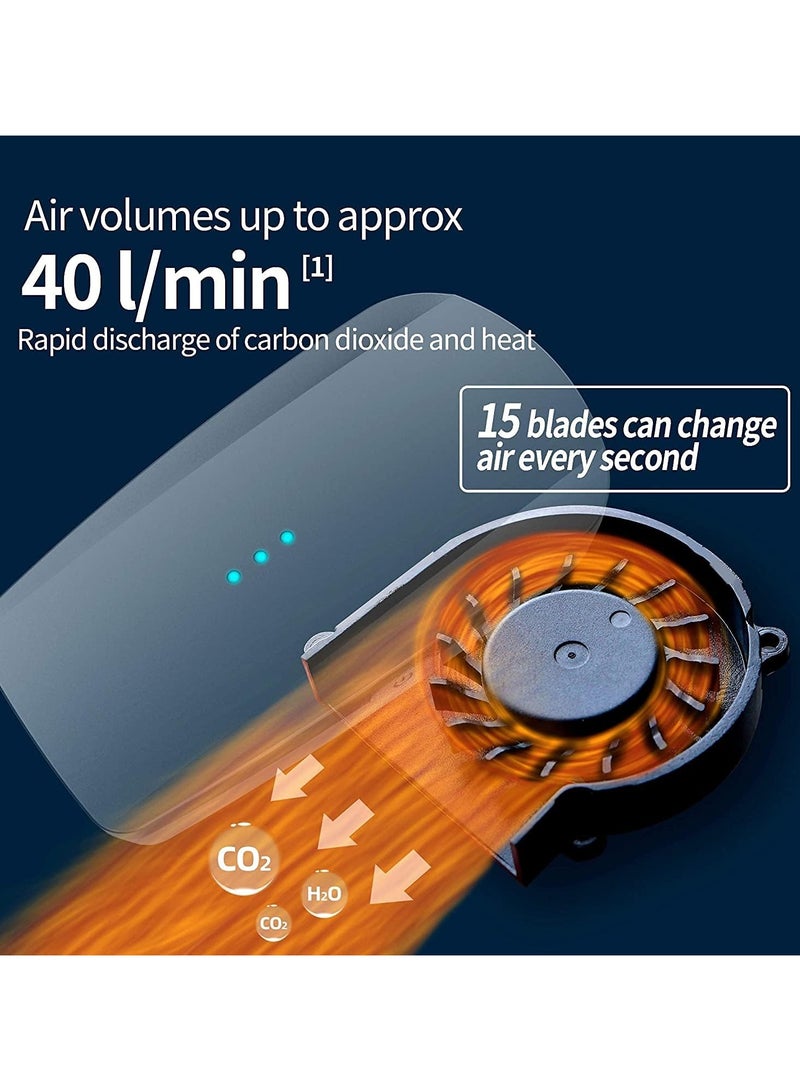 Electric Exhaust KN95 Mask with Charging Fan with 10 replaceable Mask - Dust Pollen Air Purifier Suitable for Woodworking Running Mountain Climbing Cycling Spray Painting and Other Work Protection - Image 5