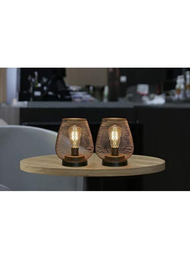 JHY DESIGN Set of 2 Metal Cage LED Lantern Battery Powered Cordless Accent Light with LED Great for Weddings Parties Patio Events for Indoors Outdoors - Image 4