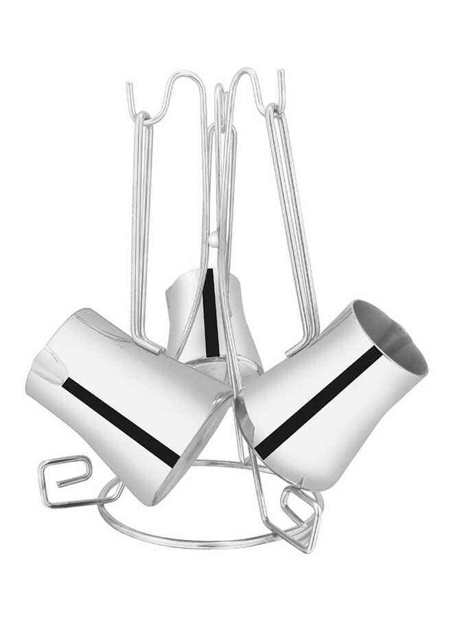 6 October Stainless Steel Coffe Warmmer Set With Stand 4Piece 
