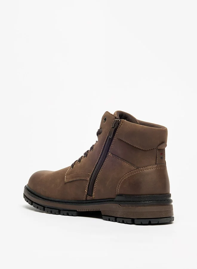 Lee Cooper Men's Solid Boots with Lace-Up Closure