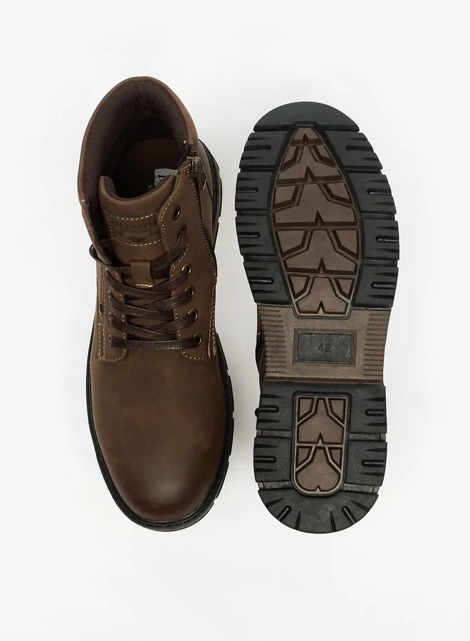 Lee Cooper Men's Solid Boots with Lace-Up Closure