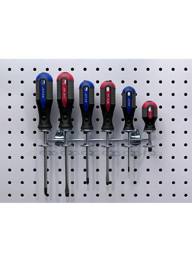 Triton Products 76666 DuraHook 9-Inch Wide with 3/4-Inch I.D. Zinc Plated Steel Multi-Ring Tool Holder for DuraBoard or 1/8 Inch and 1/4 Inch Pegboard, 2-Pack - Image 2