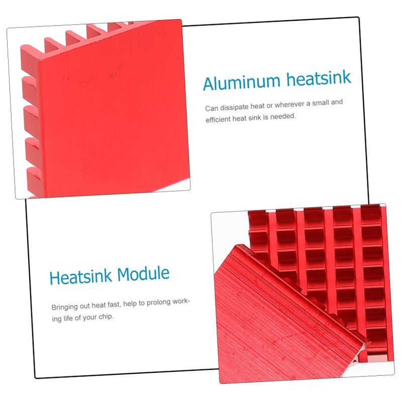 10pcs Red Aluminum Heat Sink for CPU IC Nvme Low Profile Module - Image 4
