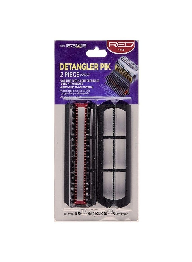 Red by Kiss Detangler Pik 2 Piece Comb Set for Compatible only with BD02U model PIK9 - Image 1