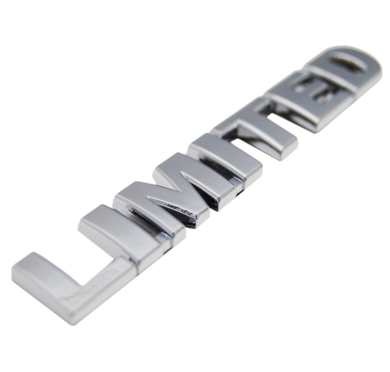 Metal Chrome Silver Limited Emblem Letter Badge Exterior Trim Decal for Toyota Camry Corolla RAV4 Tundra Highlander and Subaru Pillar Trunk Side 55 x 075 inches