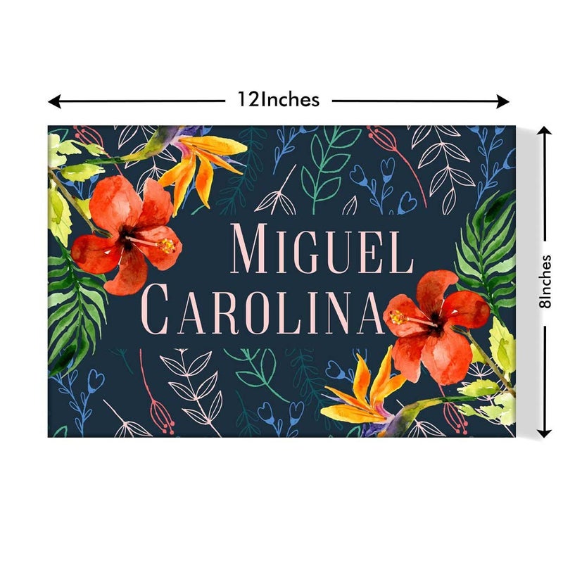 Nutcase Personalized Name Plate Door Signs Multicolor- Screws Included - W-12"x L-8"- Flower Petals and Leaf - Image 3