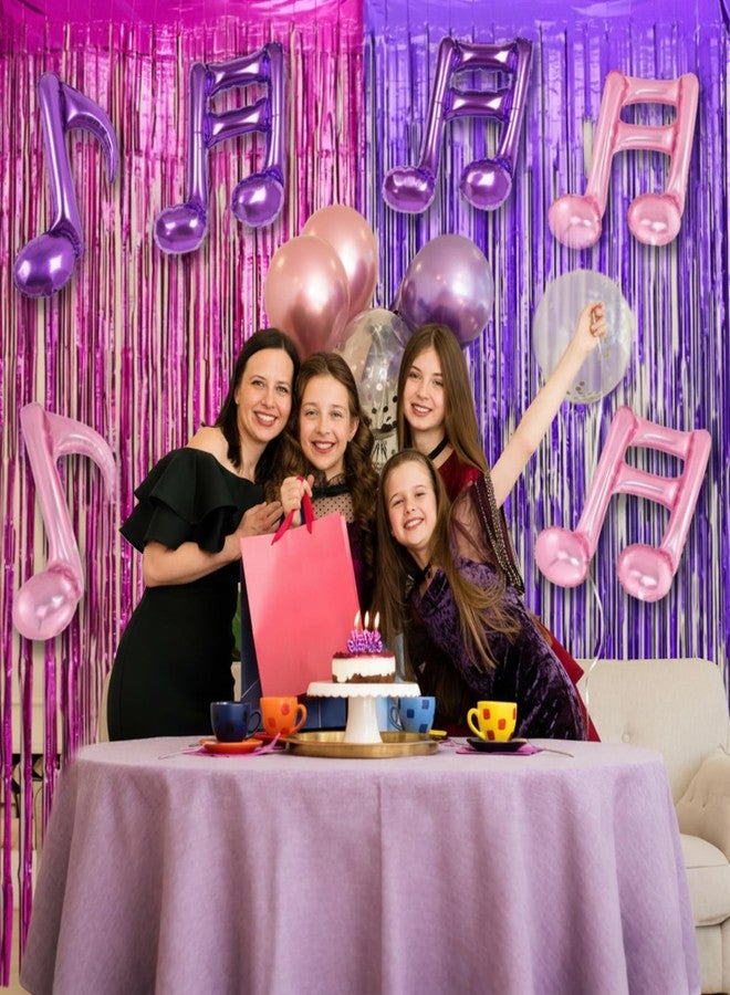 Moukeren 2 Pack Purple Pink Foil Fringe Curtains Streamers Backdrop for Kpop Theme Movie Party Decorations Girl Birthday Wedding Baby Shower Christmas Celebration Supplies 3.3 ft x 6.6 ft - Image 4