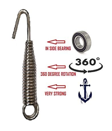 kaushalendra Metal Heavy Duty Hanging Swing Accessories Kit - Includes 1 Spring, 1 Link, 2 S Hooks For Hammock Chair, Boxing Bag, Porch Swings Extension, Silver - Image 5