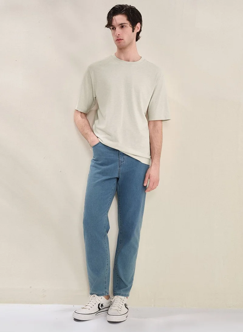 جيوردانو Men Regular Cotton Linen Blend Tee