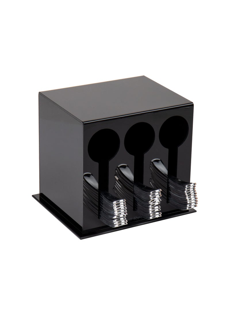 Mind Reader Mind Reader Utensil Dispenser Silverware Organizer Plastic Fork and Spoon DIspenser Kitchen 7 L x 575 W x 6 H Black 