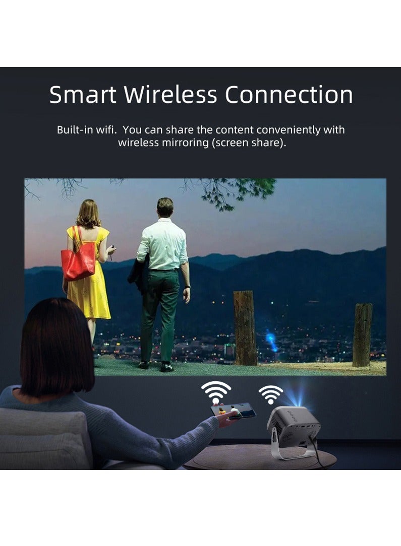 Joshberg Android 1080P HD Portable Projector 360 Degree Rotating Home Office Projector with Stand - Image 4