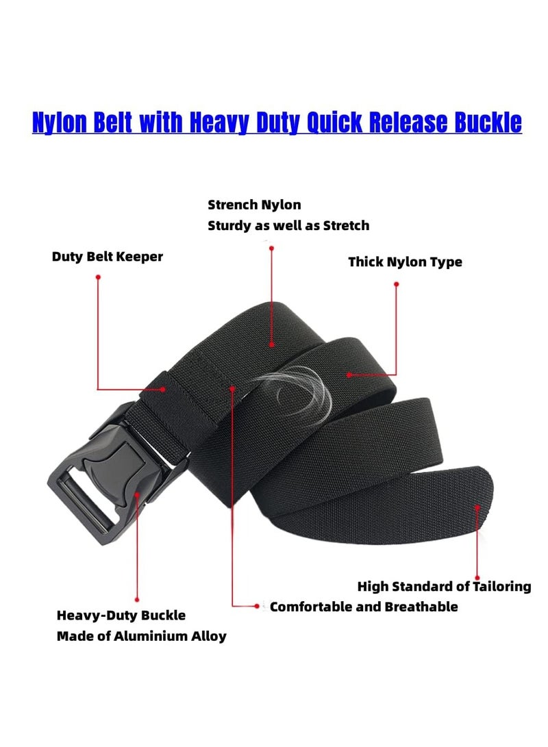 KASTWAVE Military Belt, 2 Pack Nylon Belts for Men Men Tactical Belt with Quick Release Metal Buckle Ideal for Military Training - Image 3