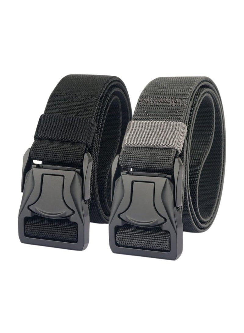 KASTWAVE Military Belt, 2 Pack Nylon Belts for Men Men Tactical Belt with Quick Release Metal Buckle Ideal for Military Training - Image 1