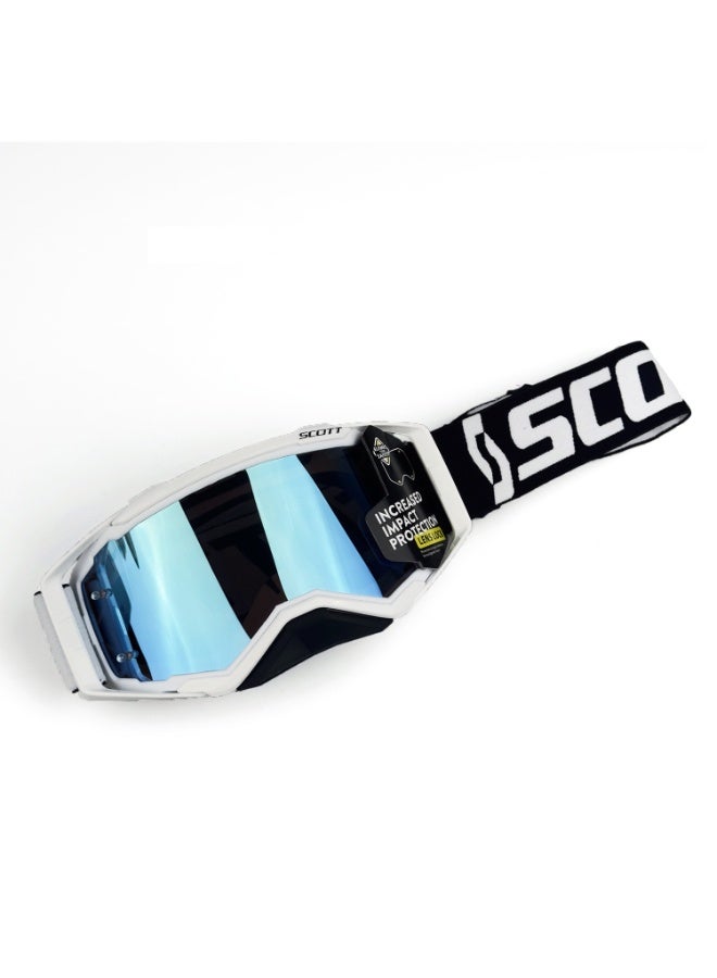 Professional outdoor off-road motorcycle goggles, blue light reflective lens, widened anti-slip straps, motorcycle protective goggles
