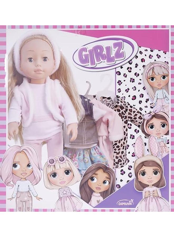 Bambolina Girlz Fashion Doll 46 Cm With 3 Extra Clothes Straight Blonde Hair Suitable Gift For Children And Girls For Ages 2 Plus Years Old - Image 3
