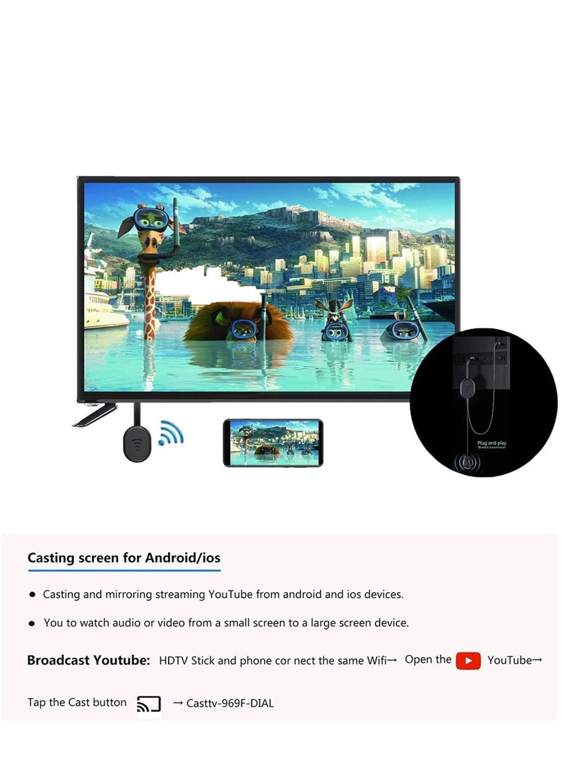 Y&D Wireless HDMI Display Dongle Adapter TV for The APP YouTube Video Mirroring Receiver Used iPhone Mac iOS Android Casting/Mirroring to TV/Projector/Monitor - Image 5