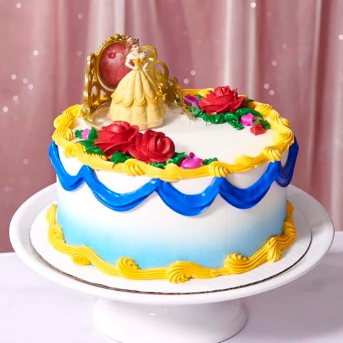 DecoPac DecoSet® Disney Princess Belle Beautiful As A Rose Cake Topper, 2-Piece Decorations Set with Belle Figurine and Golden Tiara with Spinning Jewel, Beauty and the Beast Cake Decoration - Image 5