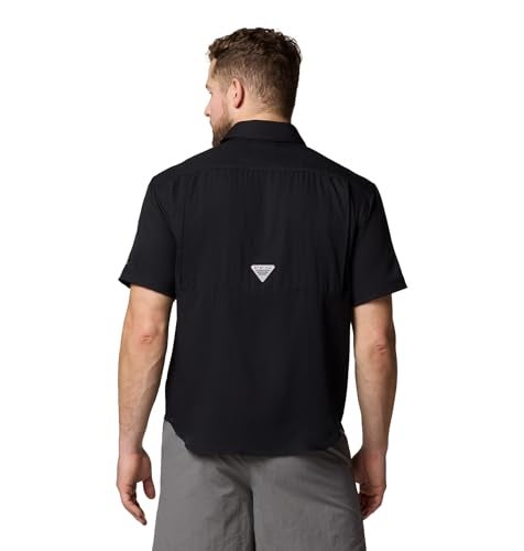 Columbia Mens PFG Backwater Short Sleeve Shirt Black Large - Image 3