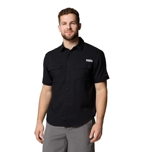 Columbia Mens PFG Backwater Short Sleeve Shirt Black Large - Image 1