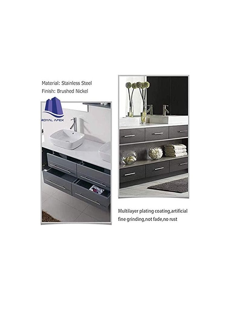 Stainless Steel Kitchen Cabinet Drawer T-Bar Cabinet & Furniture Pull Cabinet Door Handles and Pulls Cabinet Knobs Brushed Nickel. (22 x Hole Size 16 CM, Pack of 5)  - Image 2