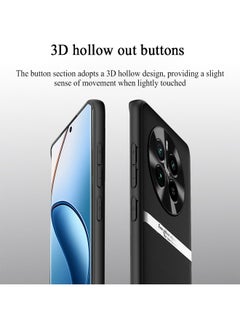 STAUD Realme 12Pro Plus/12Pro+/12pro Case Cover with TPU Leather Camera Metal Len Protector 3 in 1 Anti-Scratch Anti-drop Anti-fingerprint slim light Protective Shockproof Back Cover Accessory(Black)  - Image 3