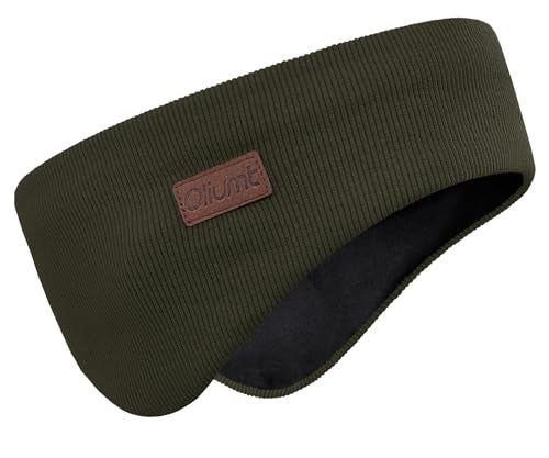 Oliumt Winter Ear Warmer Headband for Men Women Double-Layer Knit Ear Muffs Cover with Fuzzy Lining for Running and Cycling (Army Green, One Size) - Image 1