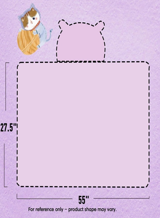 IFaryMes Toddler Bath Towel Baby Towels with Hood 27.5"X55" Ultra Absorbent Soft Bathrobe Blanket Kids Shower Towel for Girls and Boys(Purple-Cat) - Image 3