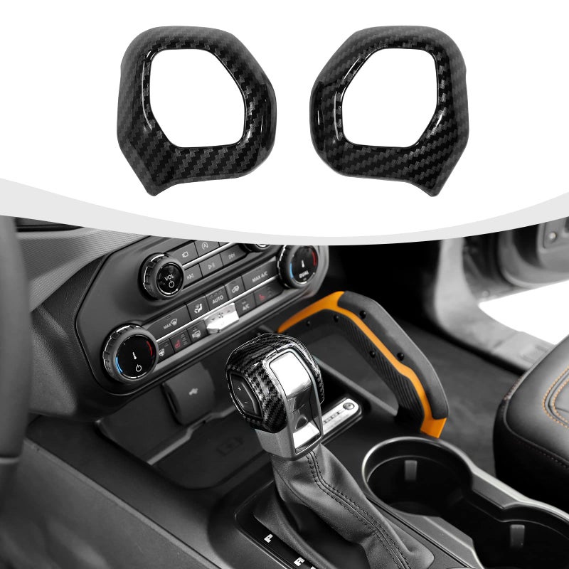 RAZPOY Gear Shift Knob Trim Cover Compatible with 20212026 Ford Bronco Interior Accessories Carbon Fiber - Image 2