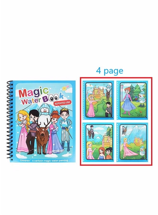 LIVQORA 5-Pack Magic Water Drawing Book - Reusable Mess-Free Coloring Book for Kids, Educational Learning Toy with 5 Water Pens, Ideal for Travel & Home - Image 3