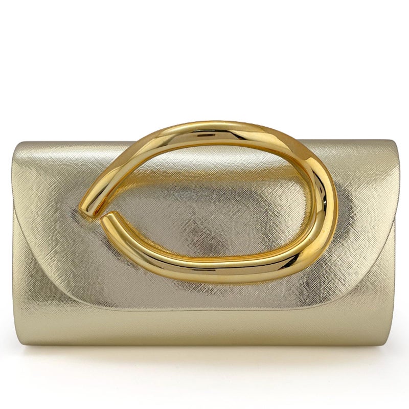 MYHOZEE Clutch Purses for Women Formal Gold Clutch Vegan Leather Evening Bag Elegant Wedding Clutch Detachable Chain Handbag Trendy Gold Handle Purses - Image 1