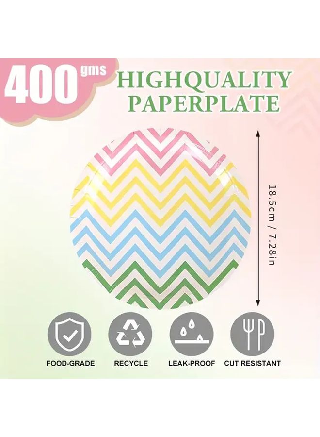 12Pcs 9.06 Inch Green Square Corrugated Paper Plates Disposable Party Picnic Camping Tableware - Image 2