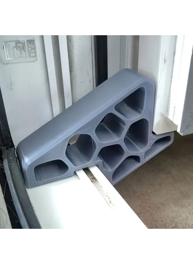 1PC Black 3D Printed Window and Balcony Door Stopper Stop Track Lock Unique Geometric Shape Firmly Grips Door Track Lightweight Sturdy Internal Structure Prevents Accidental Sliding - Image 5