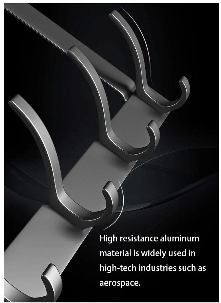 Arabest Wholesale of door hooks, space aluminum, non perforated bathroom hooks, bedroom storage, hanger hooks, wall hanger hooks, black  - Image 5