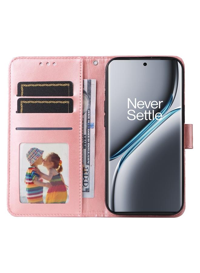 اس-توب جراب لهاتف OnePlus Ace 3 Pro مصنوع من الجلد المنقوش بنقشة دوار الشمس - Image 4