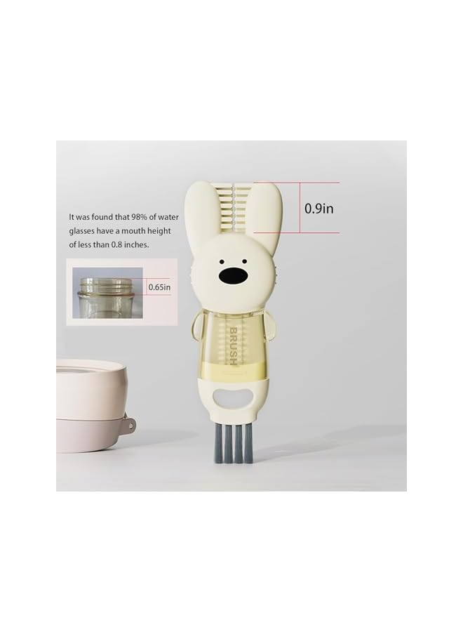 promass 4 in 1 Cup Lid Cleaning Brush, Bottle Cleaning Brush Set, Multifunctional Crevice Cleaning Brush, Home Kitchen Crevice Cleaning Tools for Bottle Gap Tight Spaces Cup(Pack of 3) - Image 2