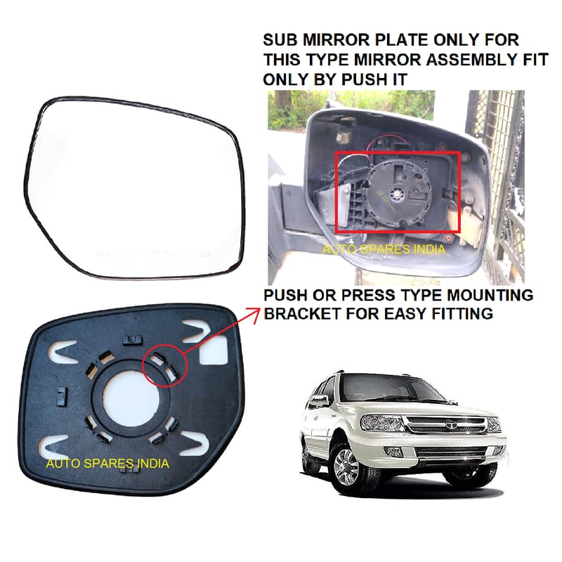 STYCARO - Side View Mirror Glass Plate for Tata Safari Dicor/Storme 2012 2019 Model (Non Heated) (RIGHT DRIVER SIDE) - Image 3