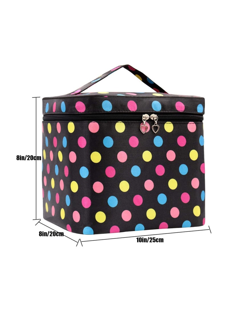 SYOSI Large Make Up Bag,Make Up Case Large Travel Cosmetic Bags Makeup Bag with Brush Holder Multifunction Case Toiletry Bags with Handle for Women Girls - Image 4