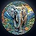 Artipuz 1000 Piece Round Jigsaw Puzzle for Adults 3D Visual Fantasy Elephant 266in Diameter Circular Brain Challenge Artistic Home Decor for Mindful Relaxation - Image 2